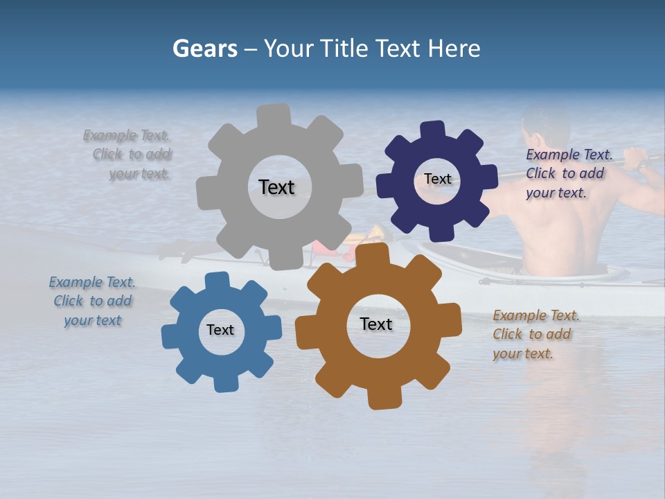 An Athletic Young Male Kayaker With Bare Upper Body Is Paddling Off Into Calm Blue Waters Of Mission Bay, San Diego, California. PowerPoint Template