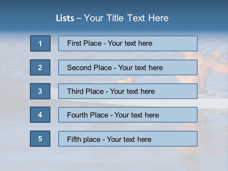 An Athletic Young Male Kayaker With Bare Upper Body Is Paddling Off Into Calm Blue Waters Of Mission Bay, San Diego, California. PowerPoint Template