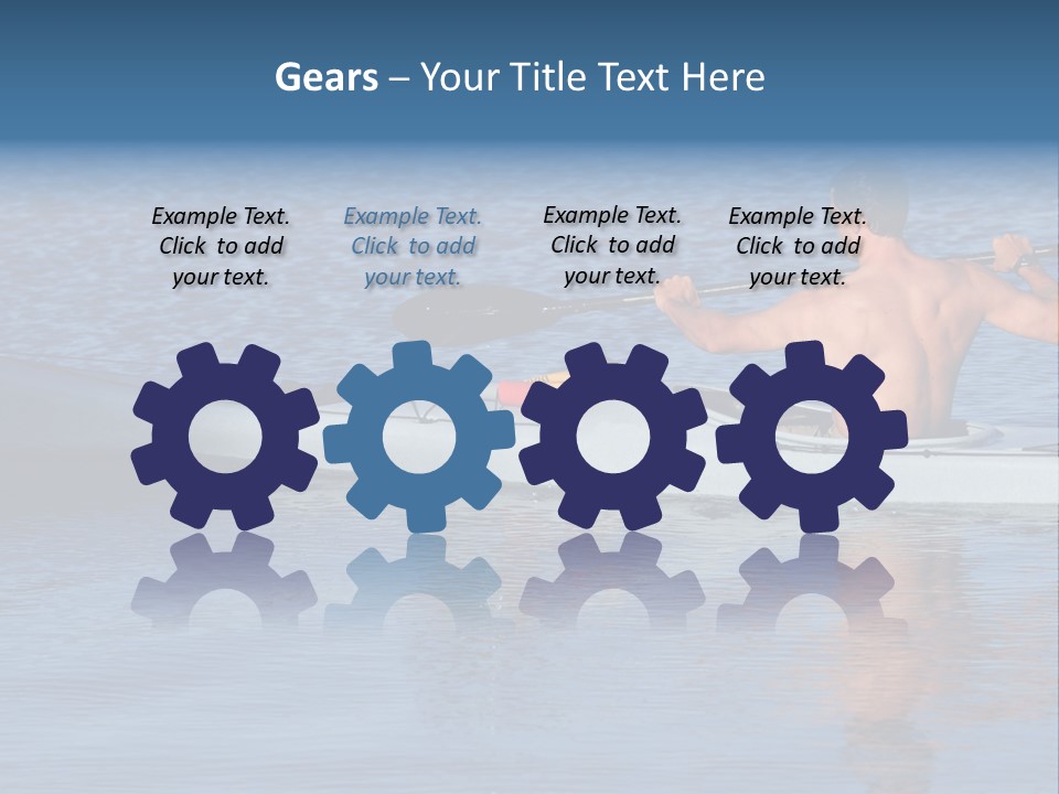 An Athletic Young Male Kayaker With Bare Upper Body Is Paddling Off Into Calm Blue Waters Of Mission Bay, San Diego, California. PowerPoint Template