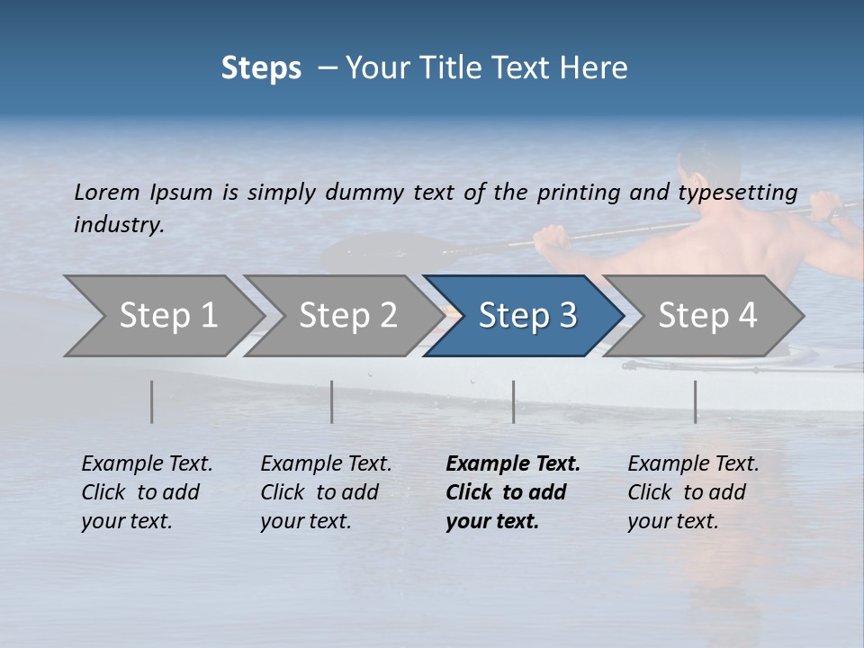 An Athletic Young Male Kayaker With Bare Upper Body Is Paddling Off Into Calm Blue Waters Of Mission Bay, San Diego, California. PowerPoint Template