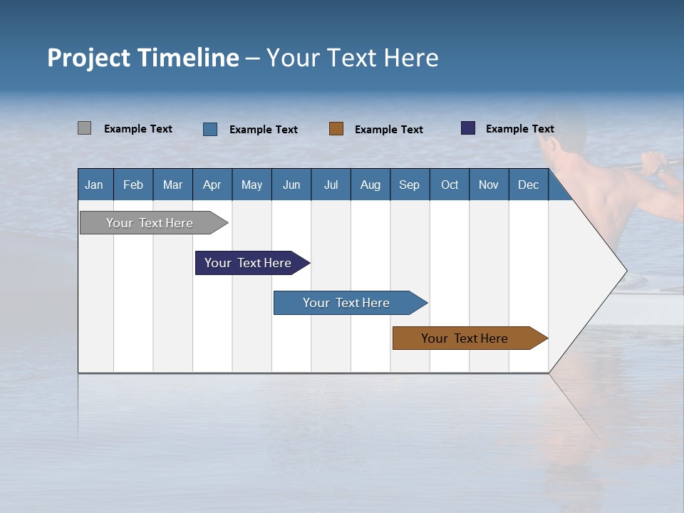 An Athletic Young Male Kayaker With Bare Upper Body Is Paddling Off Into Calm Blue Waters Of Mission Bay, San Diego, California. PowerPoint Template