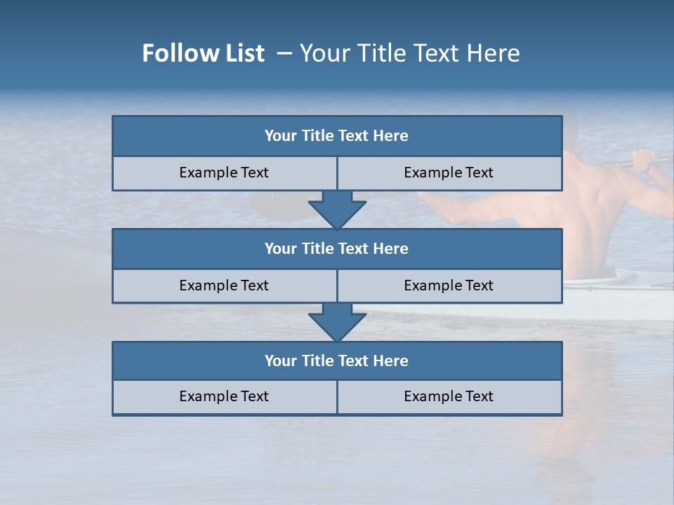 An Athletic Young Male Kayaker With Bare Upper Body Is Paddling Off Into Calm Blue Waters Of Mission Bay, San Diego, California. PowerPoint Template