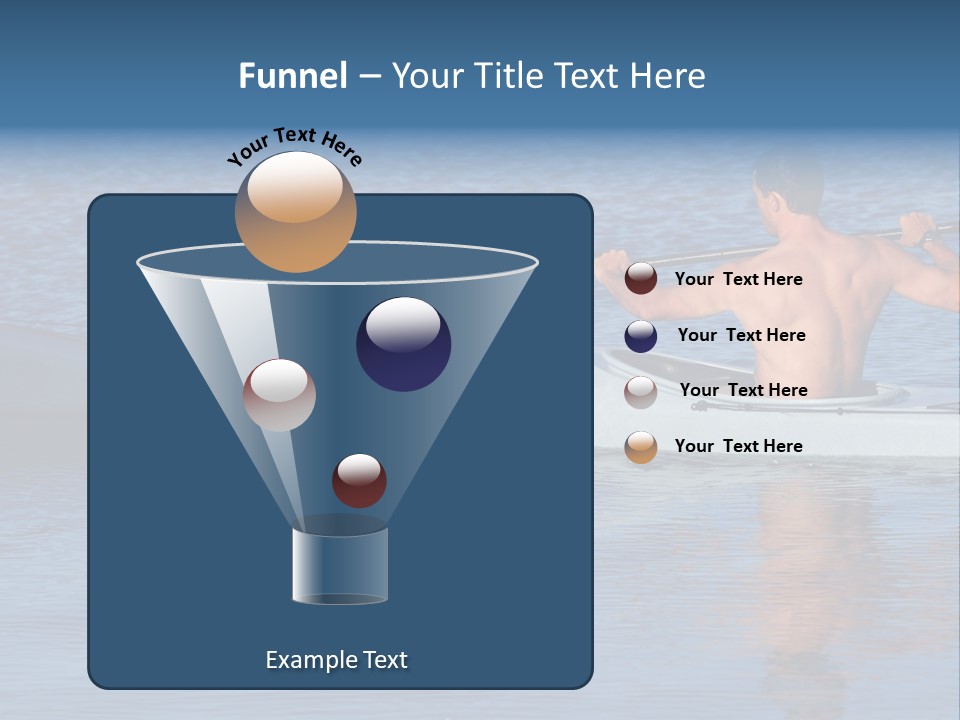 An Athletic Young Male Kayaker With Bare Upper Body Is Paddling Off Into Calm Blue Waters Of Mission Bay, San Diego, California. PowerPoint Template