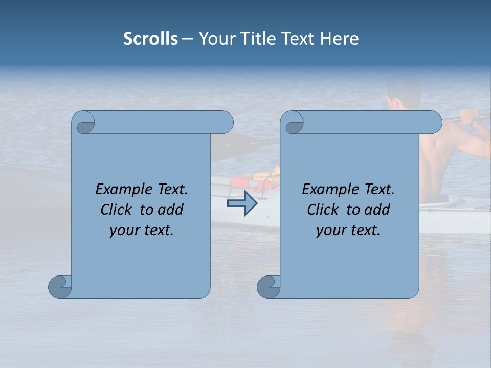 An Athletic Young Male Kayaker With Bare Upper Body Is Paddling Off Into Calm Blue Waters Of Mission Bay, San Diego, California. PowerPoint Template