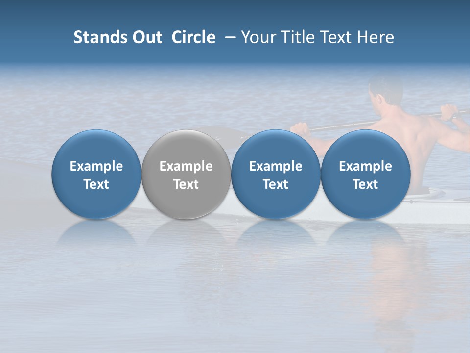 An Athletic Young Male Kayaker With Bare Upper Body Is Paddling Off Into Calm Blue Waters Of Mission Bay, San Diego, California. PowerPoint Template