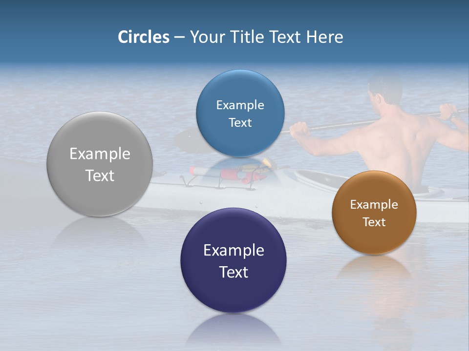 An Athletic Young Male Kayaker With Bare Upper Body Is Paddling Off Into Calm Blue Waters Of Mission Bay, San Diego, California. PowerPoint Template