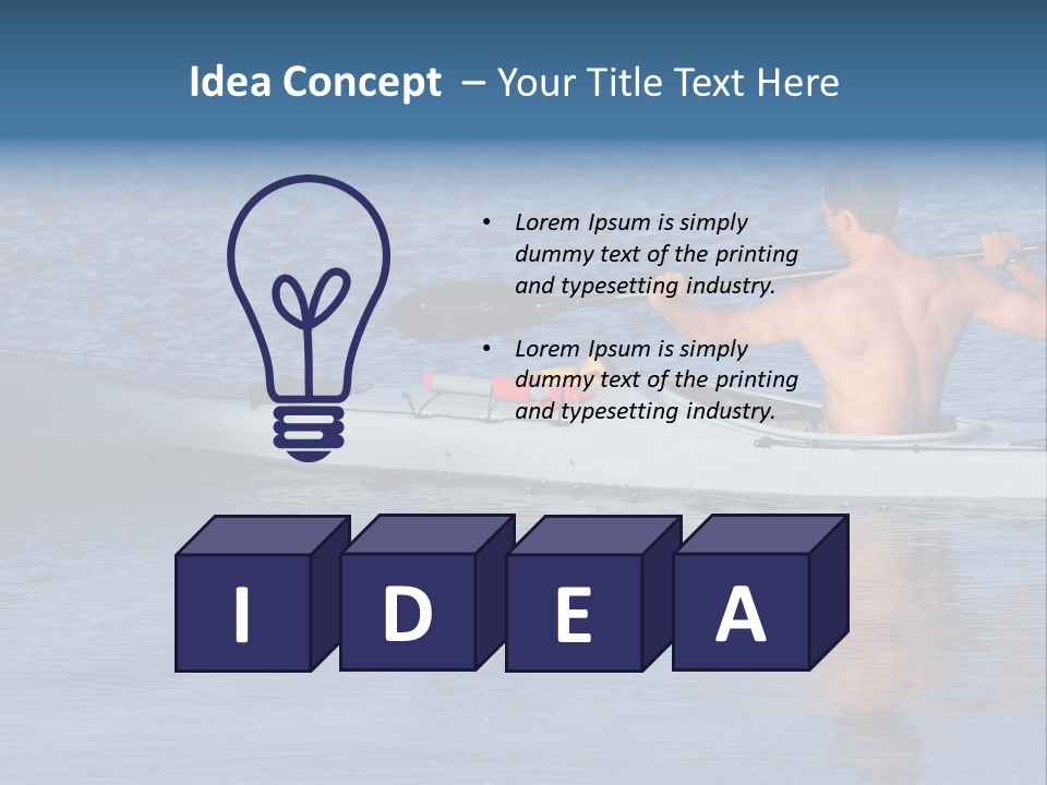 An Athletic Young Male Kayaker With Bare Upper Body Is Paddling Off Into Calm Blue Waters Of Mission Bay, San Diego, California. PowerPoint Template