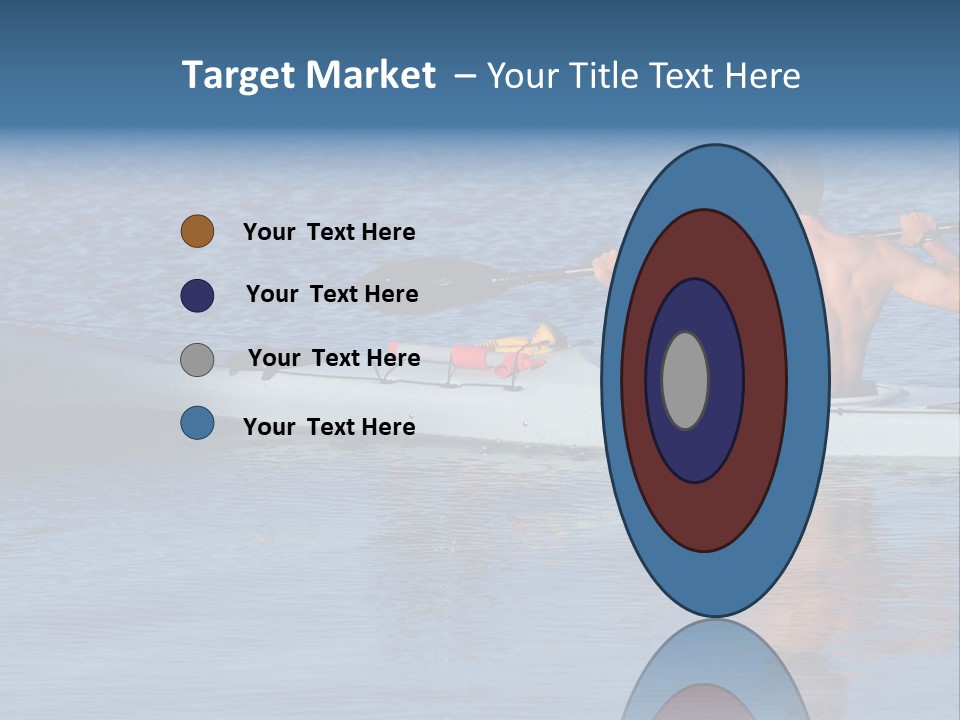 An Athletic Young Male Kayaker With Bare Upper Body Is Paddling Off Into Calm Blue Waters Of Mission Bay, San Diego, California. PowerPoint Template