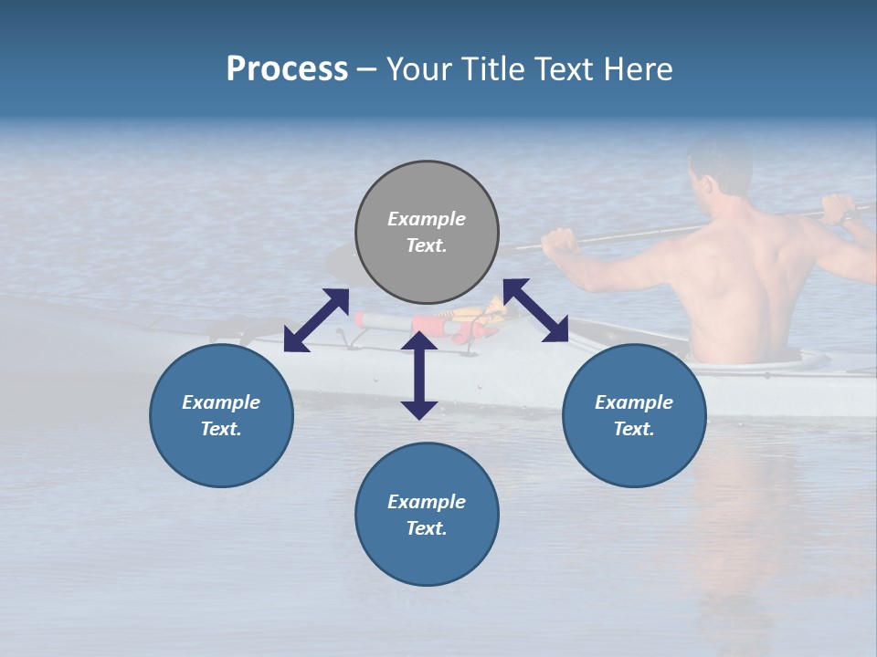 An Athletic Young Male Kayaker With Bare Upper Body Is Paddling Off Into Calm Blue Waters Of Mission Bay, San Diego, California. PowerPoint Template