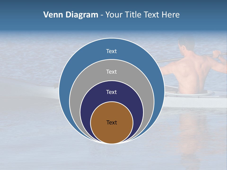 An Athletic Young Male Kayaker With Bare Upper Body Is Paddling Off Into Calm Blue Waters Of Mission Bay, San Diego, California. PowerPoint Template