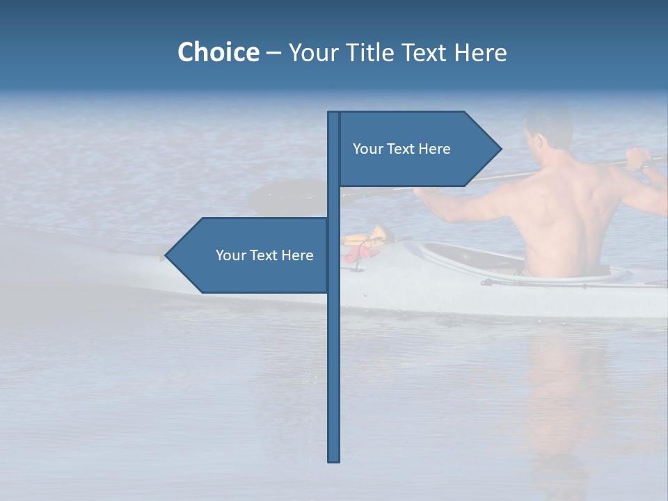 An Athletic Young Male Kayaker With Bare Upper Body Is Paddling Off Into Calm Blue Waters Of Mission Bay, San Diego, California. PowerPoint Template