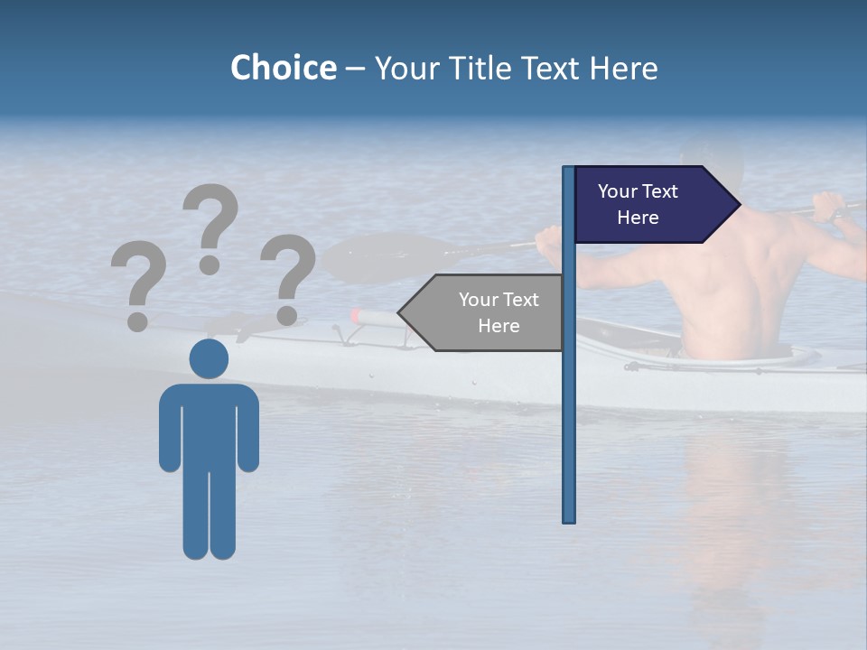 An Athletic Young Male Kayaker With Bare Upper Body Is Paddling Off Into Calm Blue Waters Of Mission Bay, San Diego, California. PowerPoint Template