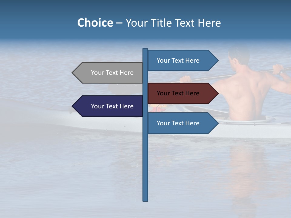 An Athletic Young Male Kayaker With Bare Upper Body Is Paddling Off Into Calm Blue Waters Of Mission Bay, San Diego, California. PowerPoint Template