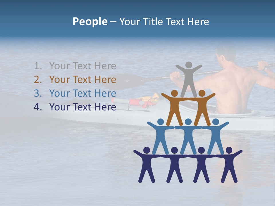 An Athletic Young Male Kayaker With Bare Upper Body Is Paddling Off Into Calm Blue Waters Of Mission Bay, San Diego, California. PowerPoint Template