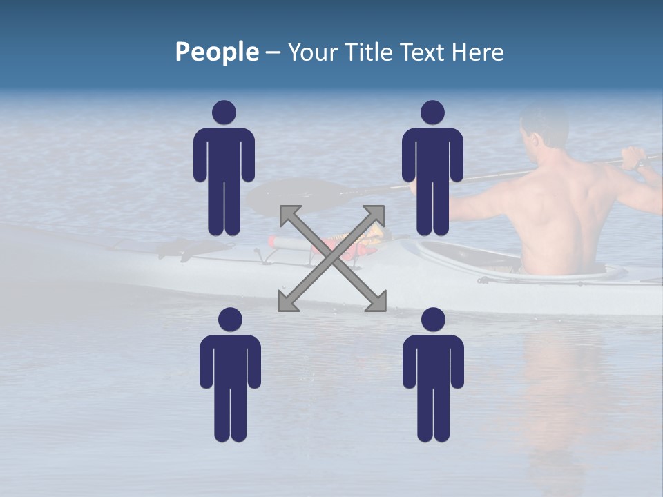 An Athletic Young Male Kayaker With Bare Upper Body Is Paddling Off Into Calm Blue Waters Of Mission Bay, San Diego, California. PowerPoint Template