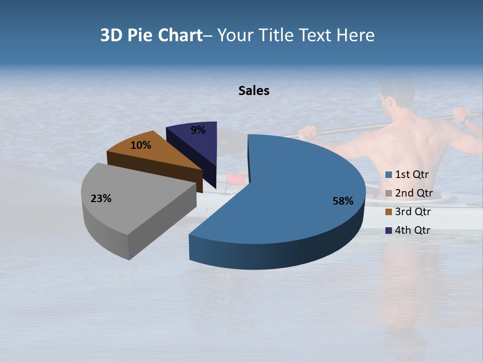 An Athletic Young Male Kayaker With Bare Upper Body Is Paddling Off Into Calm Blue Waters Of Mission Bay, San Diego, California. PowerPoint Template
