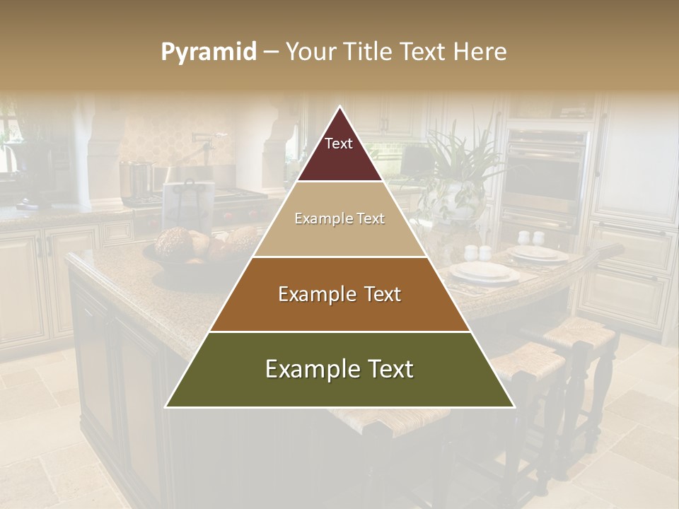 Modern Kitchen With Tile Floor And Island. PowerPoint Template