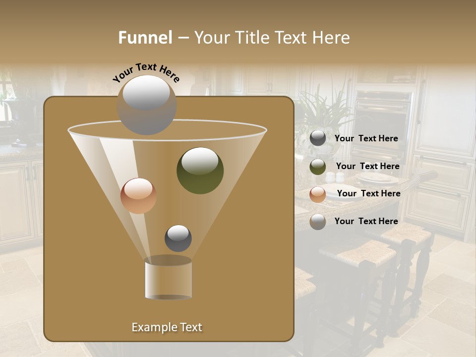 Modern Kitchen With Tile Floor And Island. PowerPoint Template