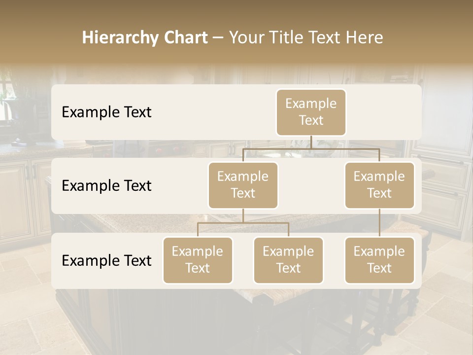 Modern Kitchen With Tile Floor And Island. PowerPoint Template