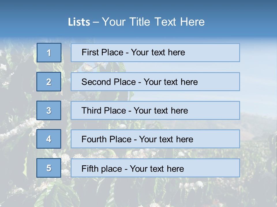 Coffee Tree In Blossom (Coffee Plantation In Vietnam) PowerPoint Template