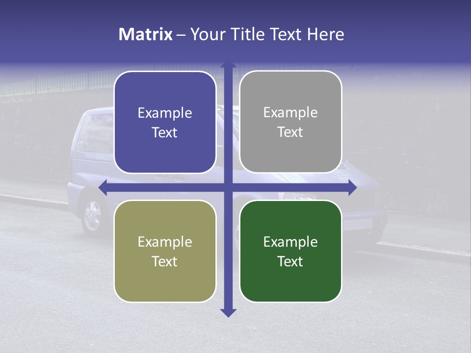 Lilac Up Market Minivan PowerPoint Template