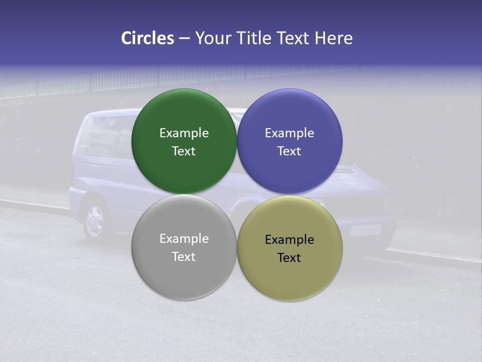 Lilac Up Market Minivan PowerPoint Template