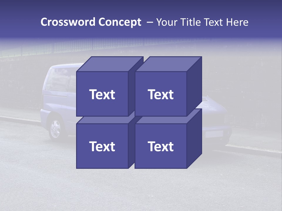 Lilac Up Market Minivan PowerPoint Template