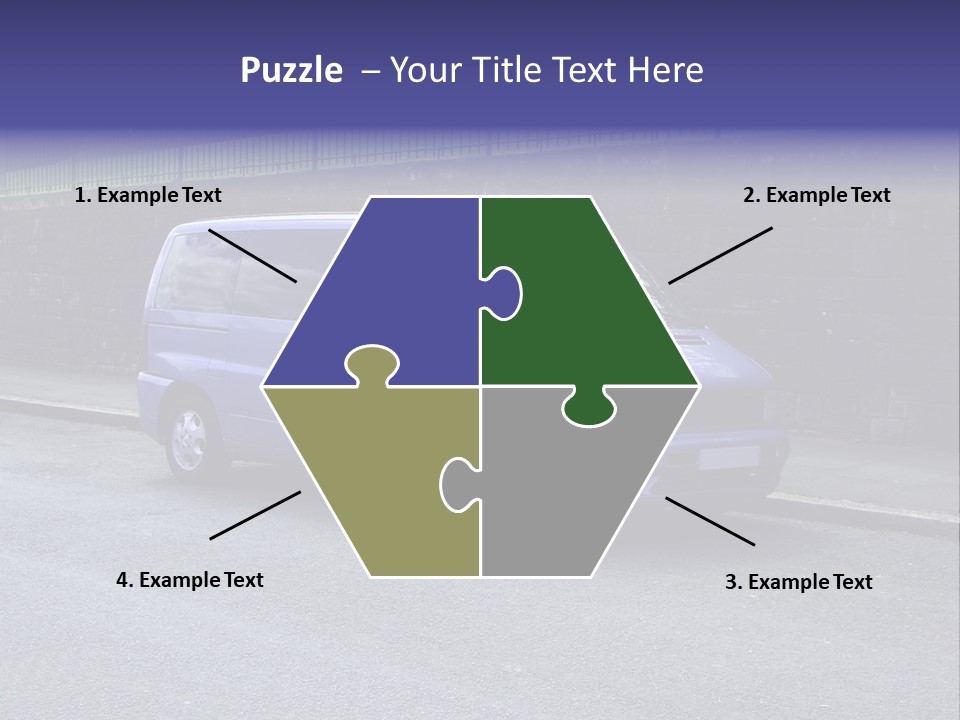 Lilac Up Market Minivan PowerPoint Template