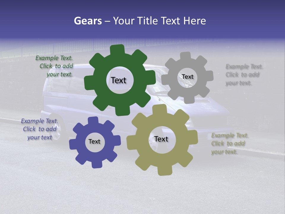 Lilac Up Market Minivan PowerPoint Template