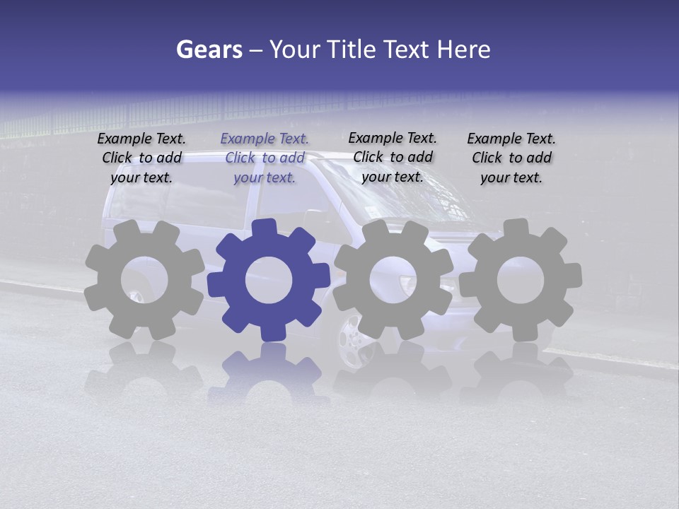 Lilac Up Market Minivan PowerPoint Template