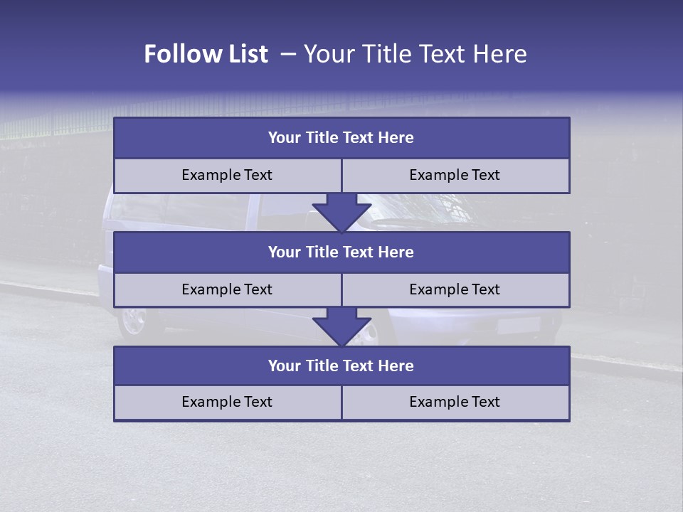 Lilac Up Market Minivan PowerPoint Template