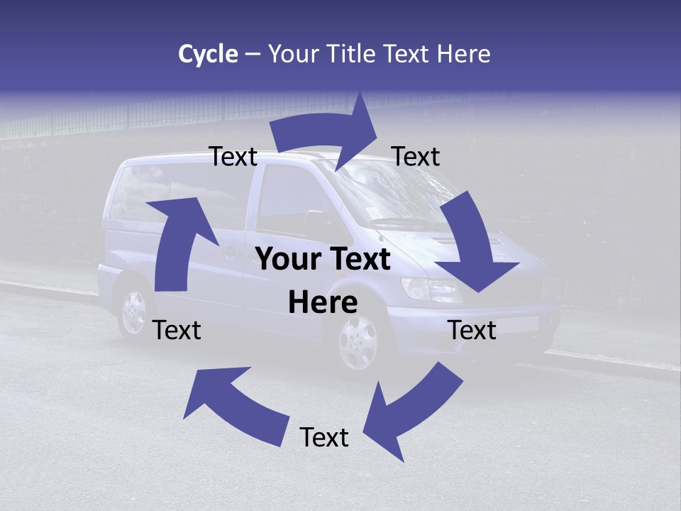 Lilac Up Market Minivan PowerPoint Template