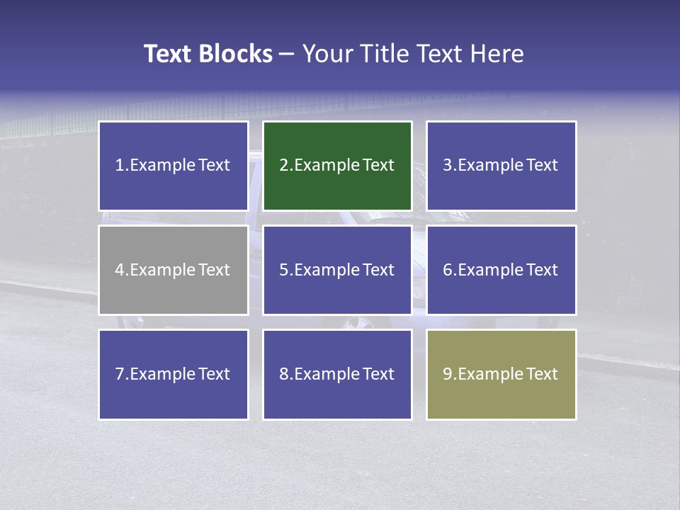 Lilac Up Market Minivan PowerPoint Template