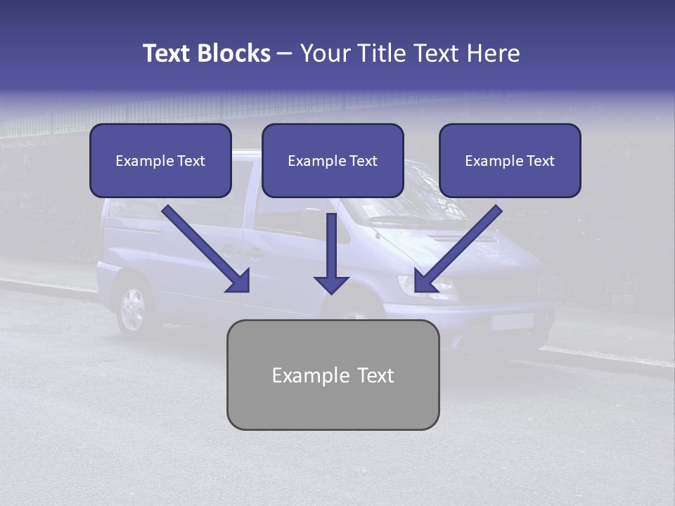 Lilac Up Market Minivan PowerPoint Template