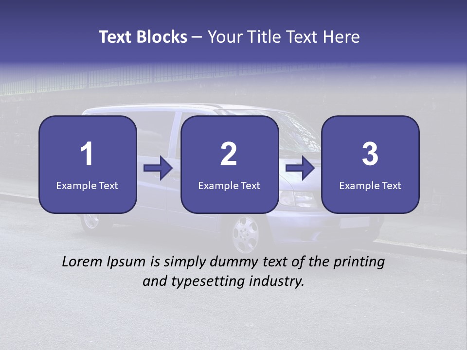 Lilac Up Market Minivan PowerPoint Template