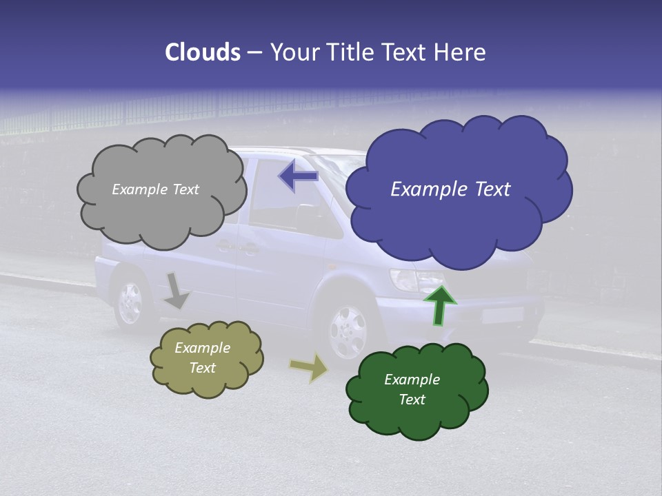 Lilac Up Market Minivan PowerPoint Template
