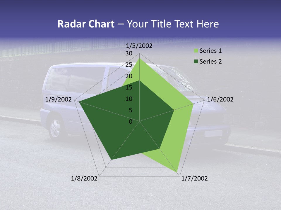 Lilac Up Market Minivan PowerPoint Template