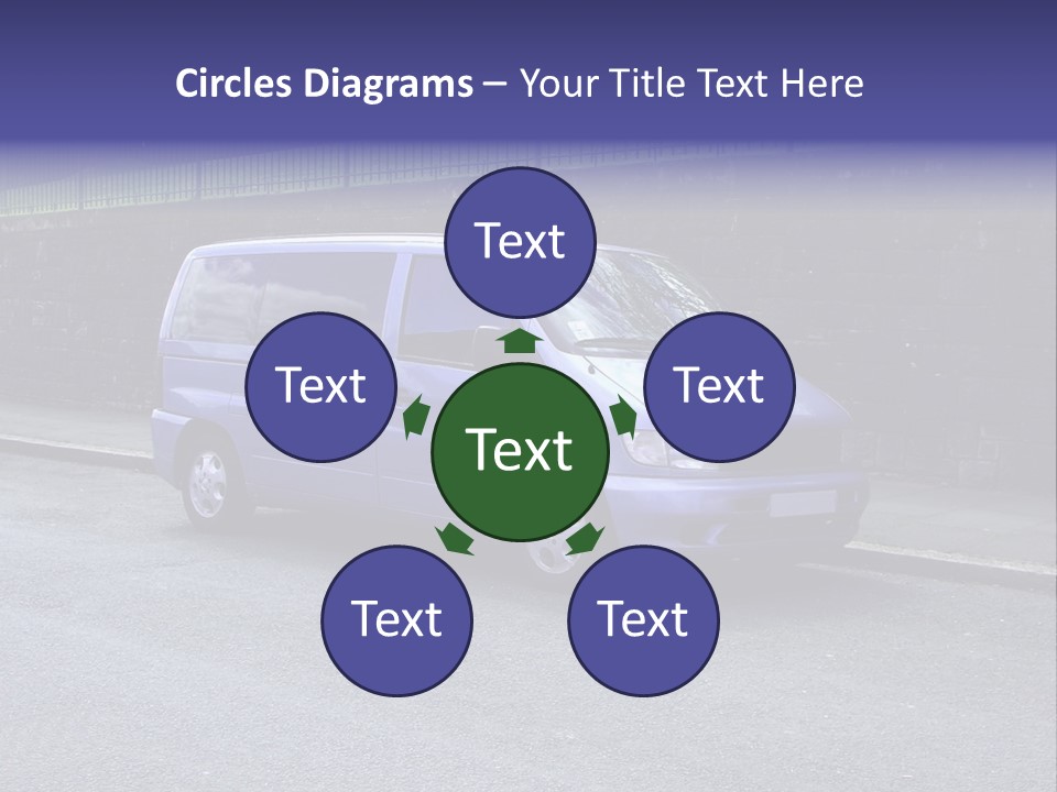 Lilac Up Market Minivan PowerPoint Template