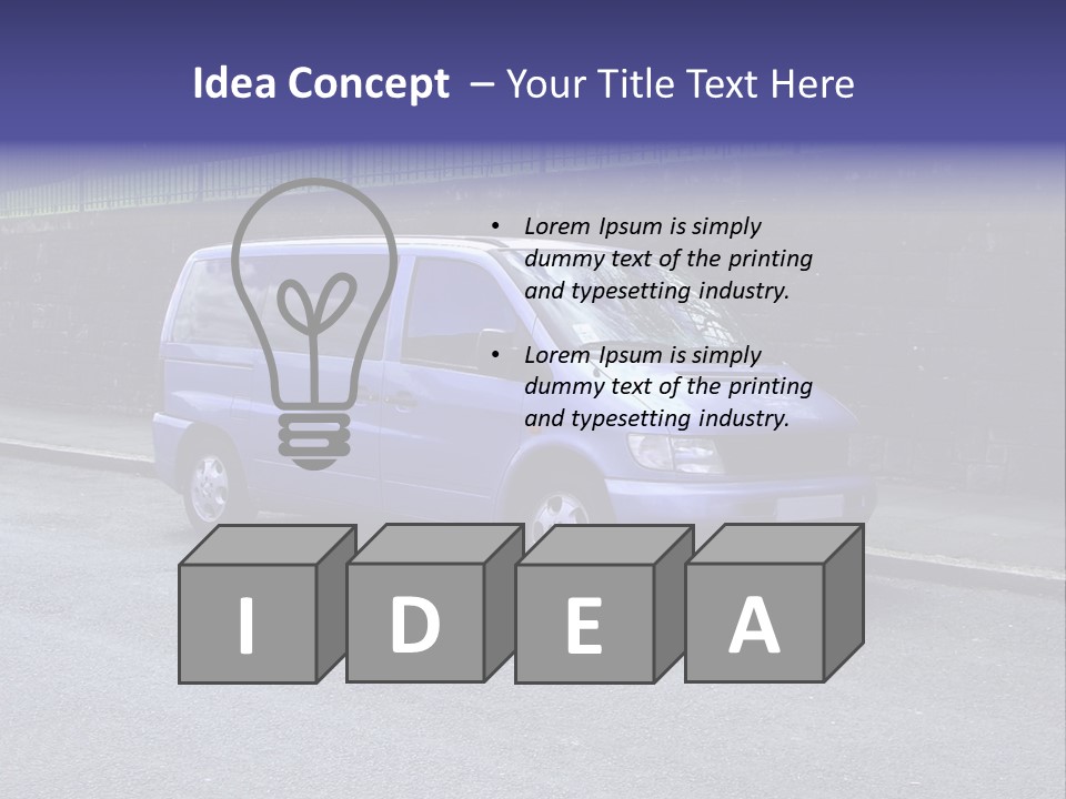 Lilac Up Market Minivan PowerPoint Template