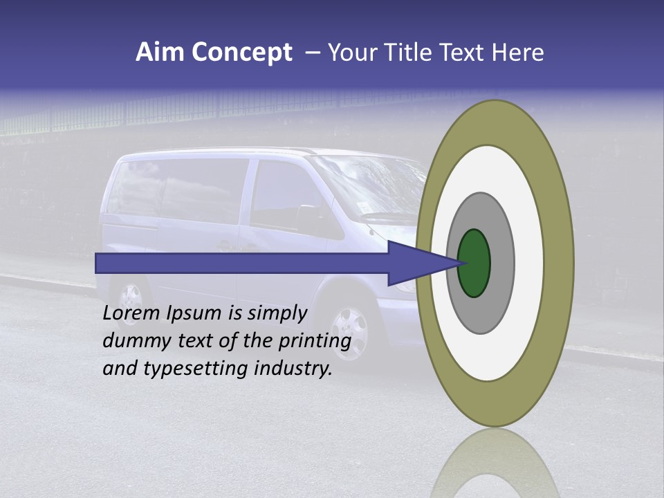 Lilac Up Market Minivan PowerPoint Template