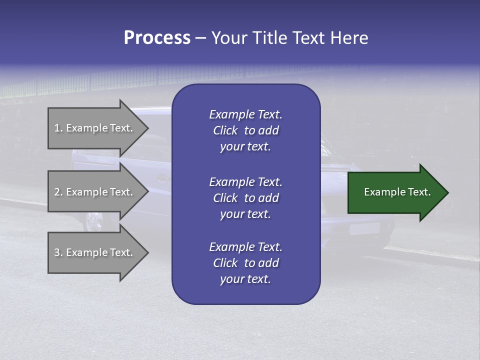 Lilac Up Market Minivan PowerPoint Template