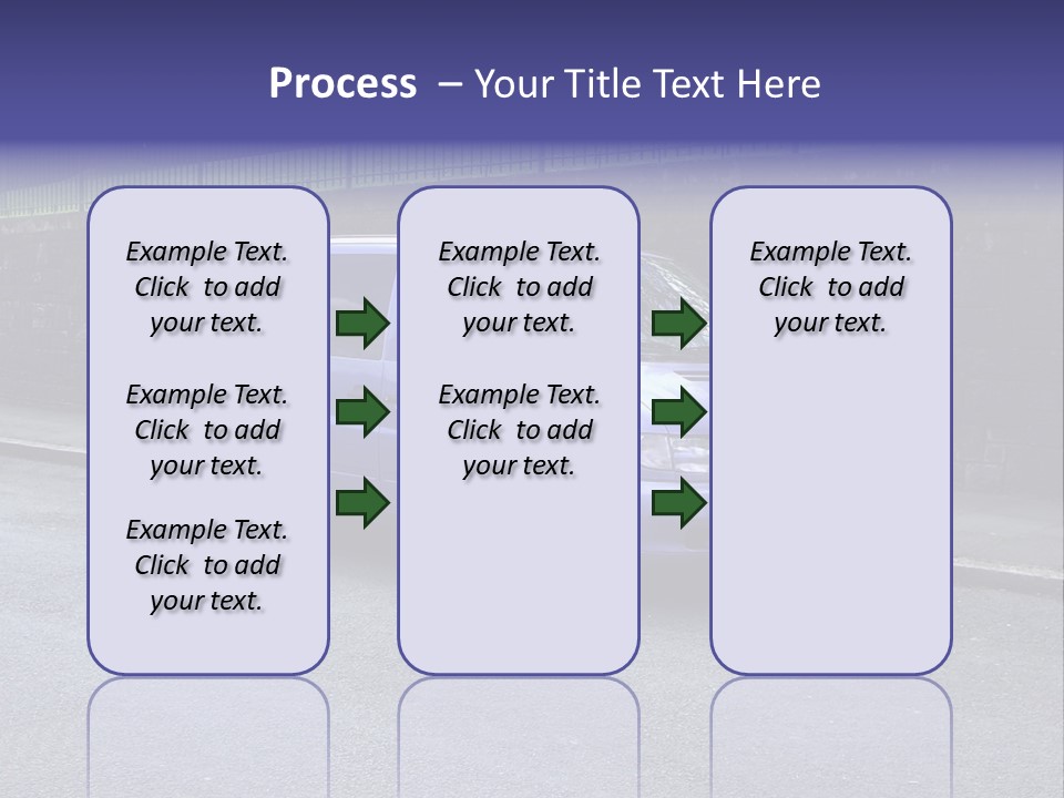 Lilac Up Market Minivan PowerPoint Template