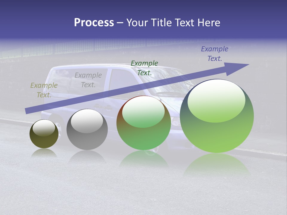 Lilac Up Market Minivan PowerPoint Template