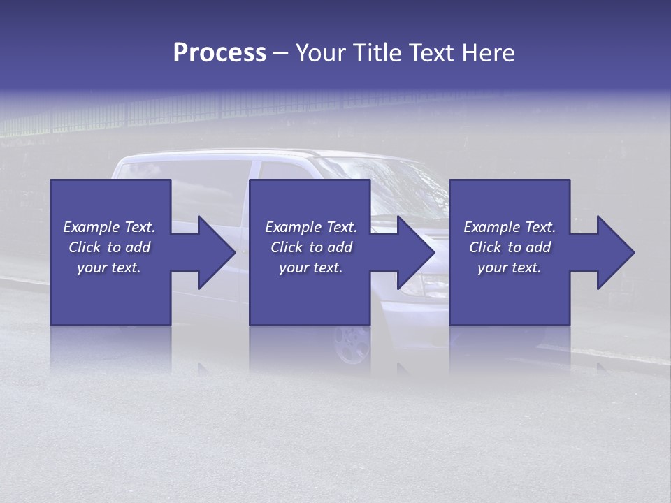 Lilac Up Market Minivan PowerPoint Template