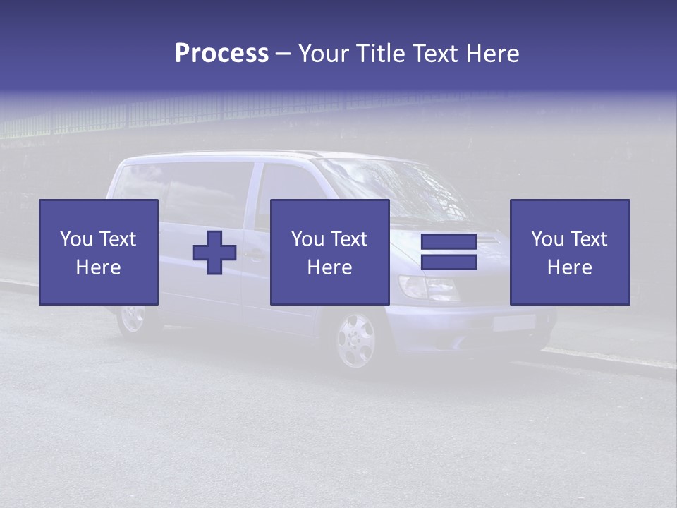 Lilac Up Market Minivan PowerPoint Template