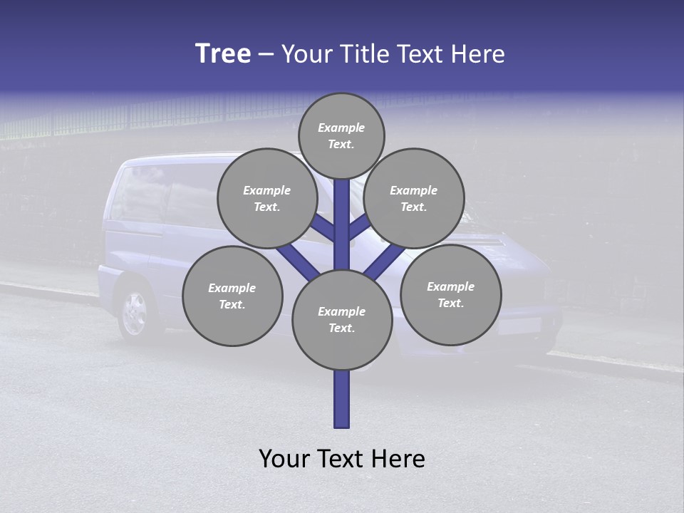Lilac Up Market Minivan PowerPoint Template