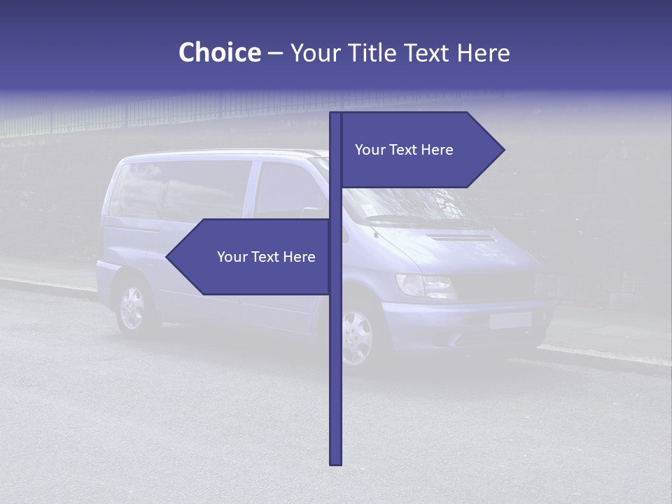 Lilac Up Market Minivan PowerPoint Template
