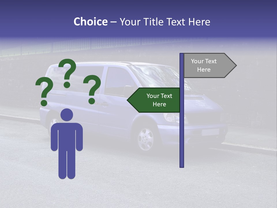 Lilac Up Market Minivan PowerPoint Template