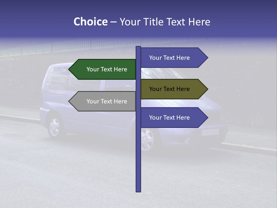 Lilac Up Market Minivan PowerPoint Template