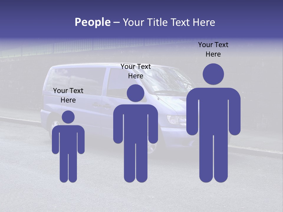 Lilac Up Market Minivan PowerPoint Template